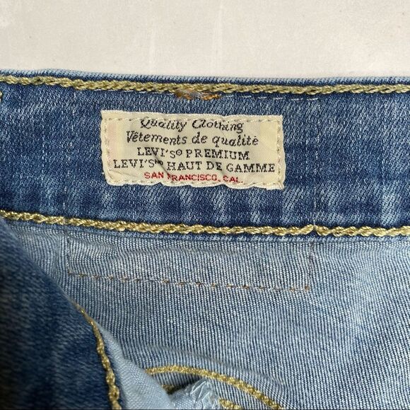 LEVI’S Mile High Super Skinny Blue Denim Jeans with Distressed Knees - Size 25 - Picture 6 of 11